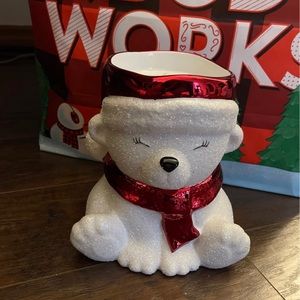 Brand new Bath & Body Works Christmas Polar Bear 3 Wick Candle Holder